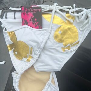 White/Gold Playboy Bikini